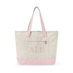 Monogram Canvas Tote Bag – Zippered Canvas Tote with Front Pocket (Personalized ALD)