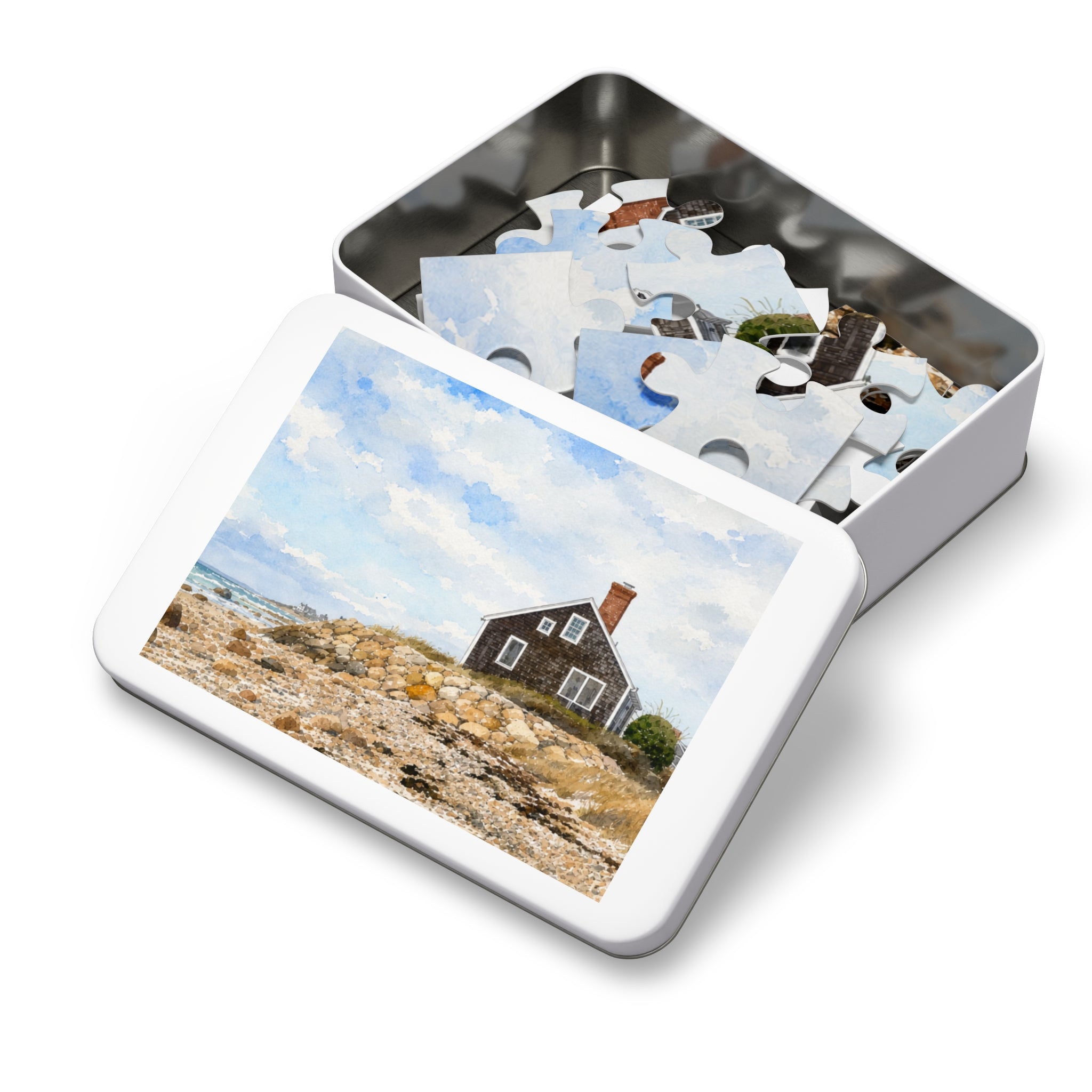 Coastal Cottage Jigsaw Puzzle (Tin Included) — 500-Piece Scenic Puzzle Gift