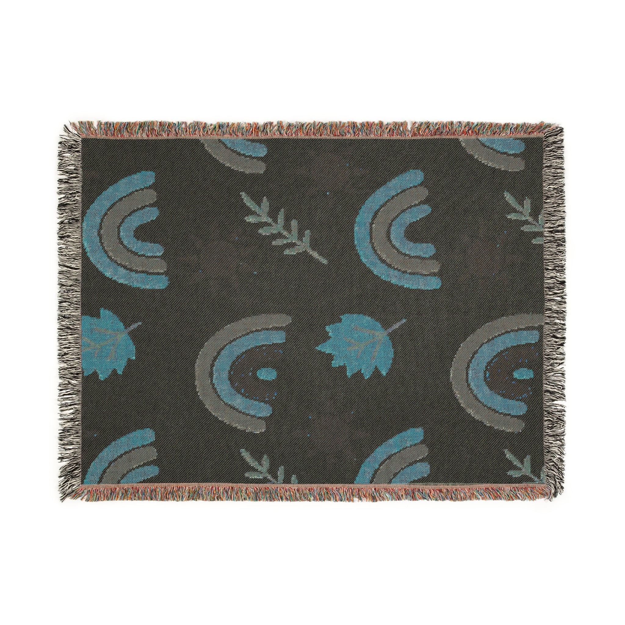 Sunset Leaves Autumn Woven Blanket