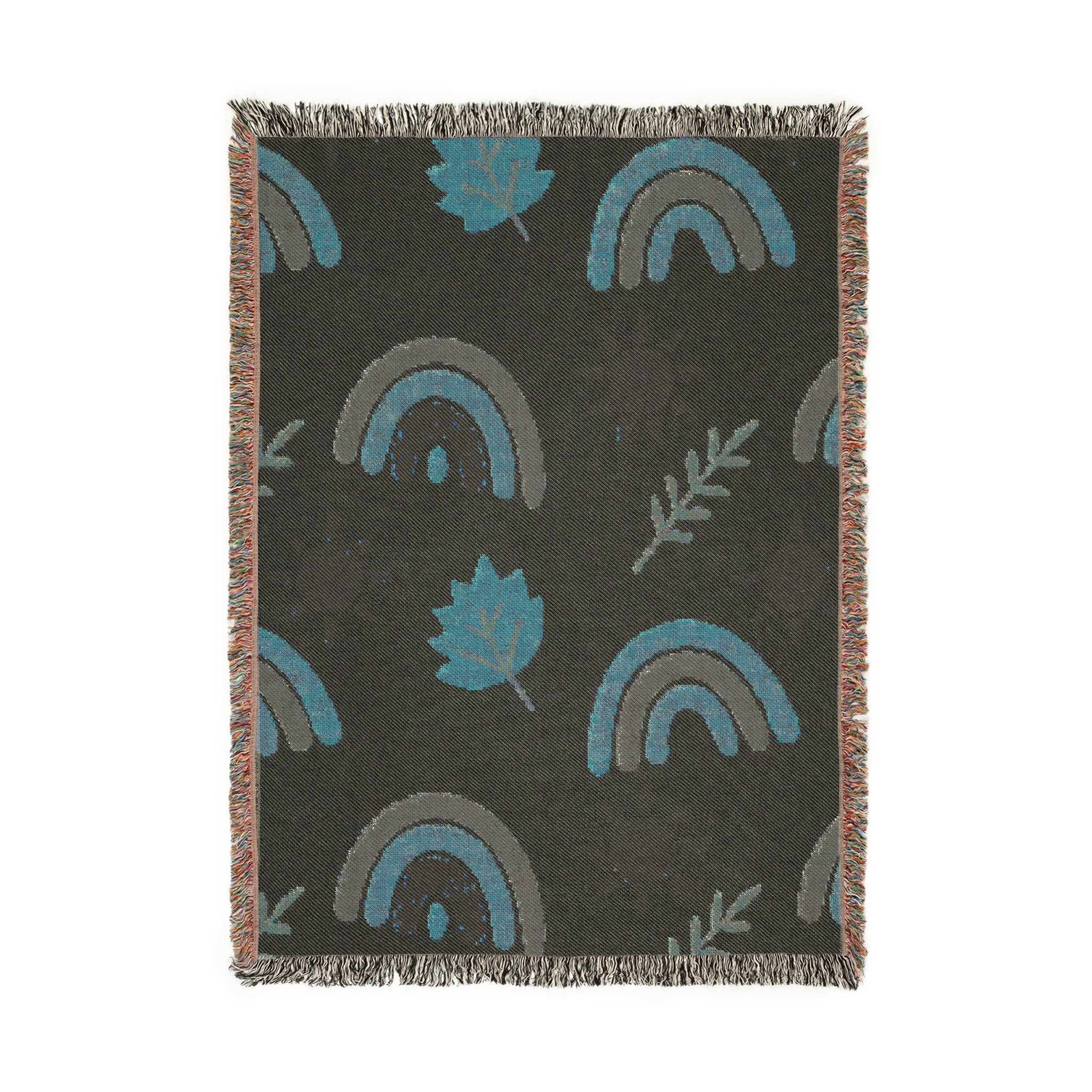 Sunset Leaves Autumn Woven Blanket