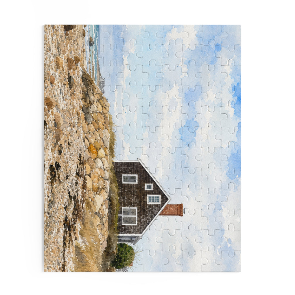 Coastal Cottage Jigsaw Puzzle — Scenic Beach House 120/252/500-Piece
