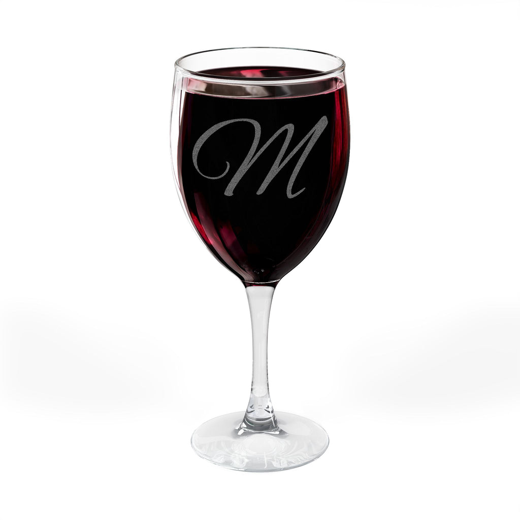 Engraved Custom Wine Glass — Monogram Initial