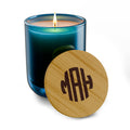 The Monogram Hearth Candle — Personalized, Elevated 14oz Scented Candle Bamboo Lid Ecofriendly