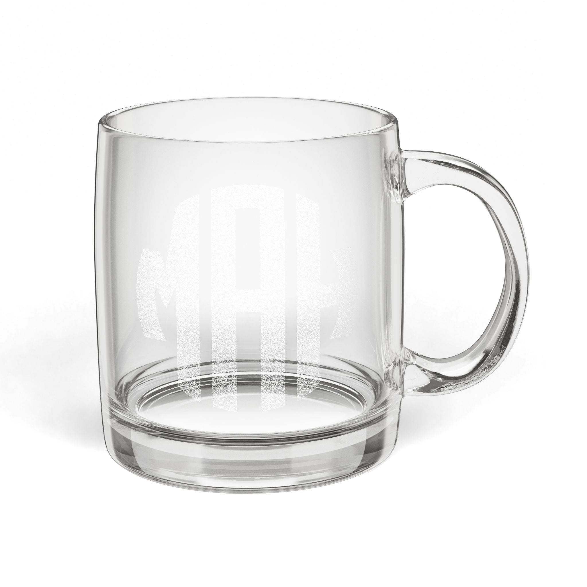 Engraved Glass Coffee Mug — Clear Personalized Tea & Coffee Cup
