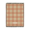 Personalized Plaid Woven Blanket — Custom Name Throw for Cozy Home, Cabin, or Gift