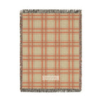Personalized Plaid Woven Blanket — Custom Name Throw for Cozy Home, Cabin, or Gift