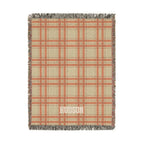 Personalized Plaid Woven Blanket — Custom Name Throw for Cozy Home, Cabin, or Gift