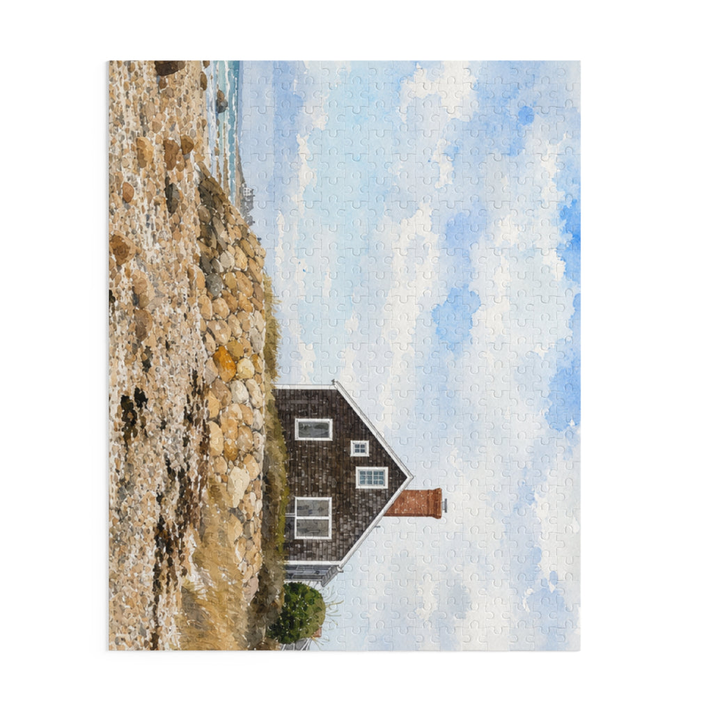 Coastal Cottage Jigsaw Puzzle — Scenic Beach House 120/252/500-Piece