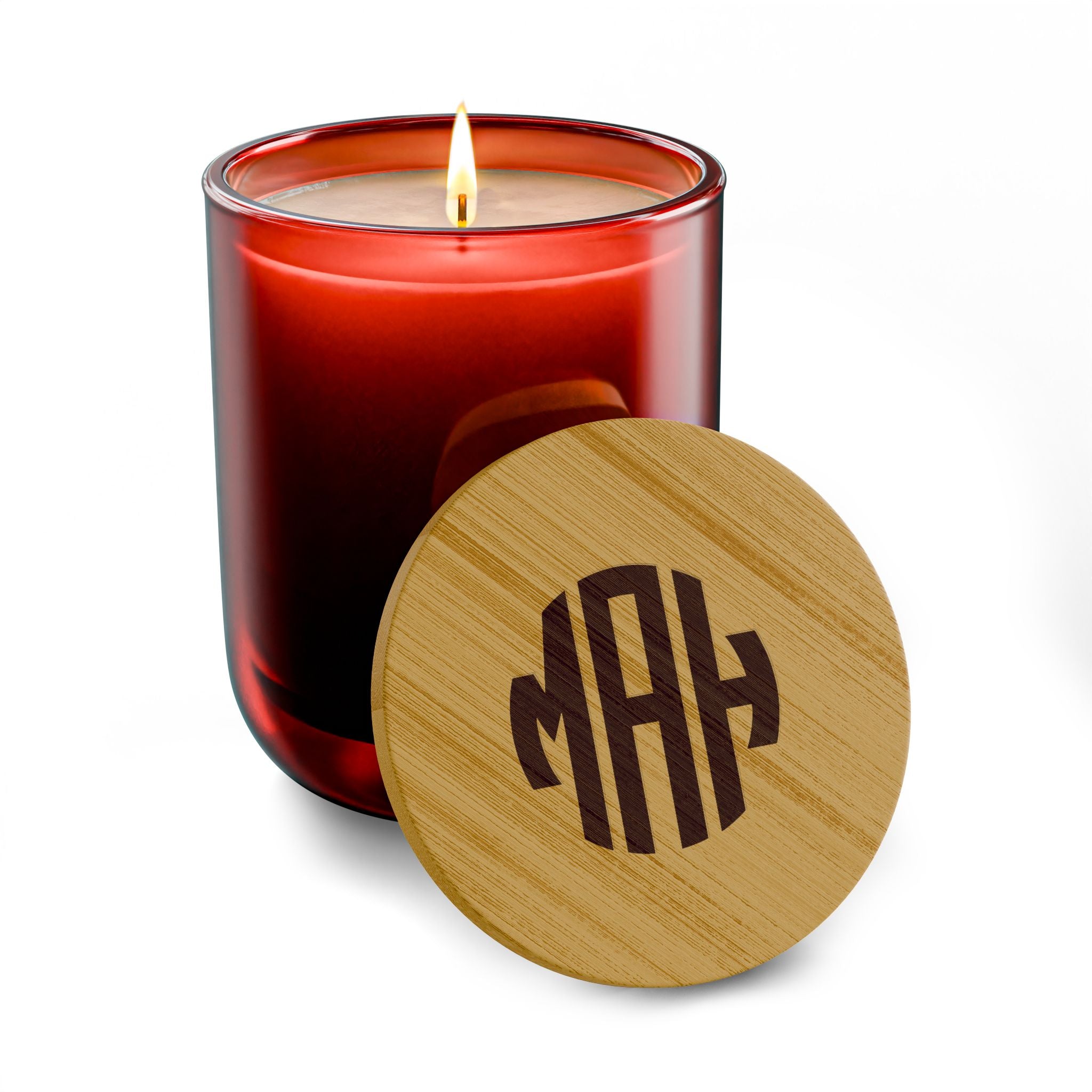 The Monogram Hearth Candle — Personalized, Elevated 14oz Scented Candle Bamboo Lid Ecofriendly