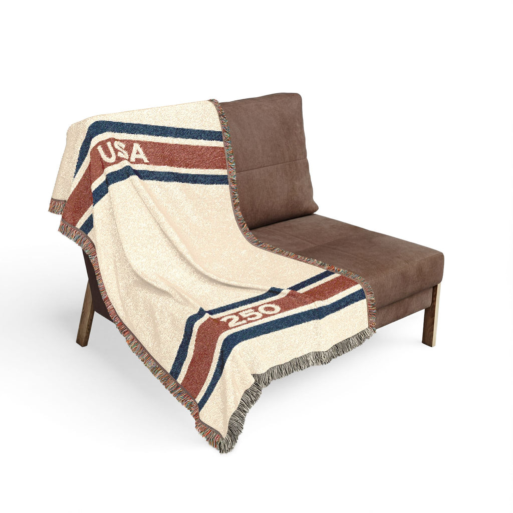 USA 250 Woven Blanket — Striped Southwestern Throw