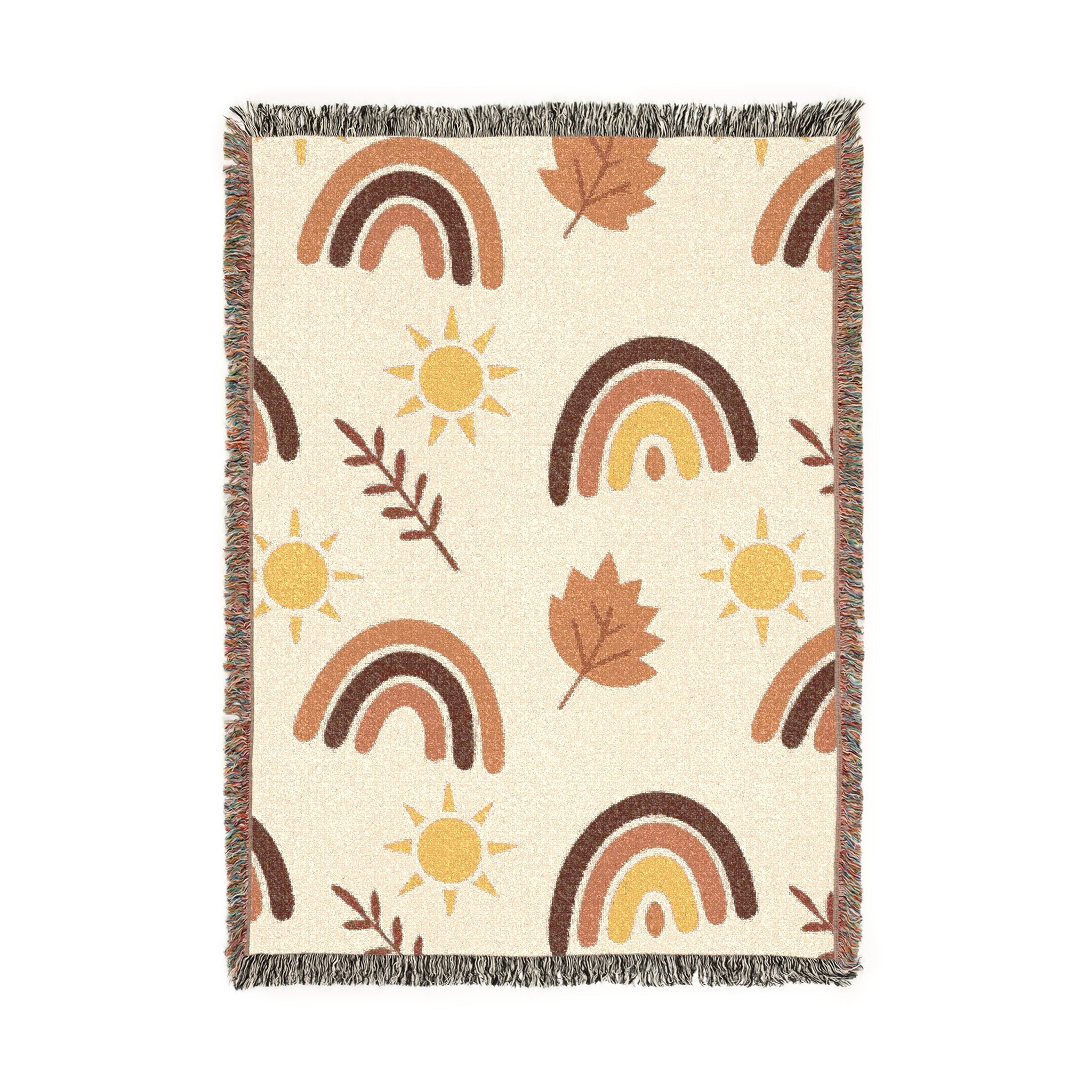 Sunset Leaves Autumn Woven Blanket