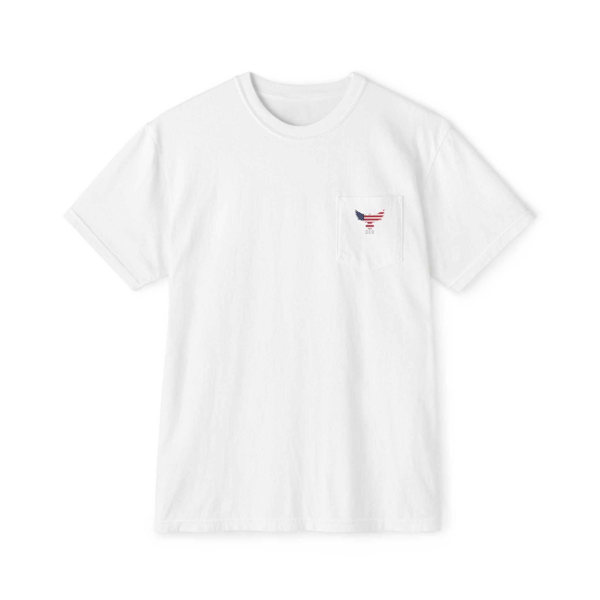 Pocket T-Shirt — Small American Flag Eagle Pocket Tee