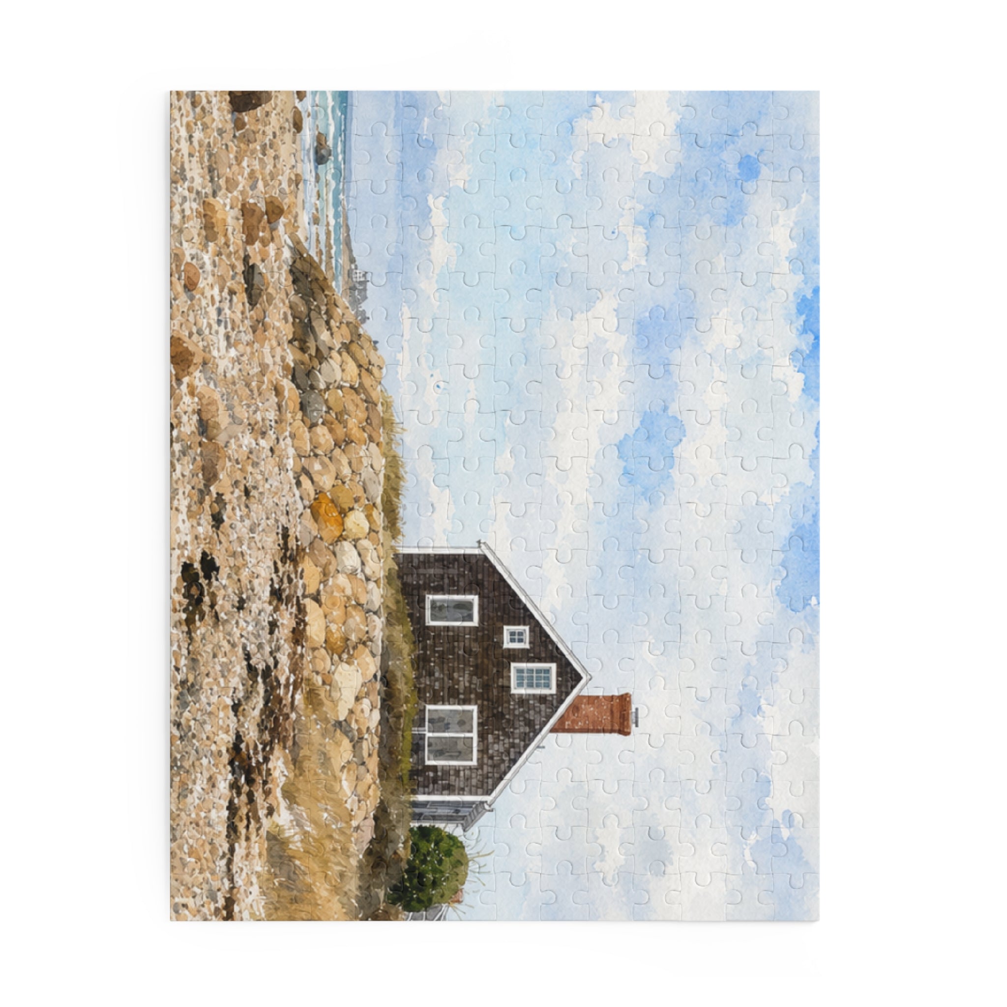 Coastal Cottage Jigsaw Puzzle — Scenic Beach House 120/252/500-Piece