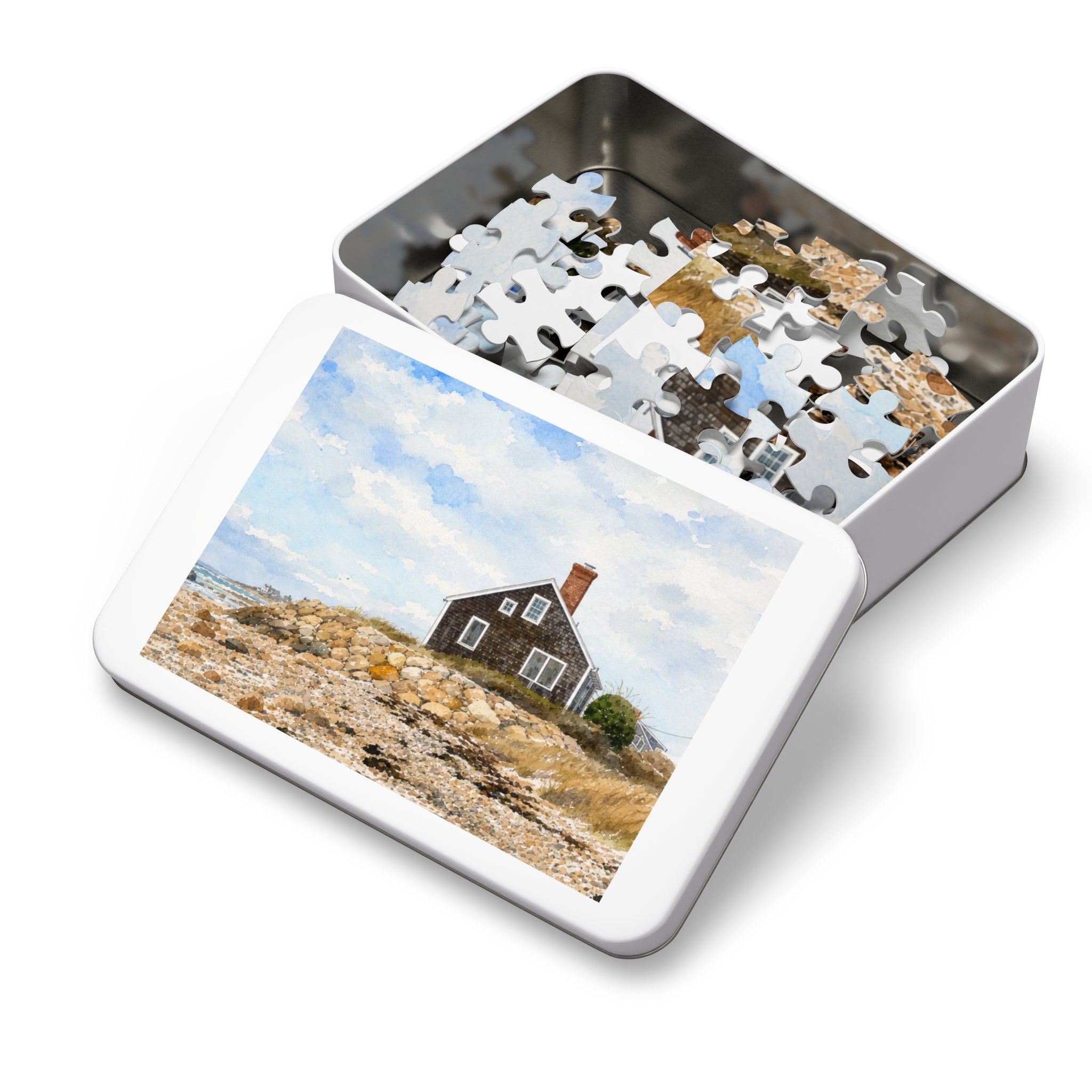Coastal Cottage Jigsaw Puzzle (Tin Included) — 500-Piece Scenic Puzzle Gift