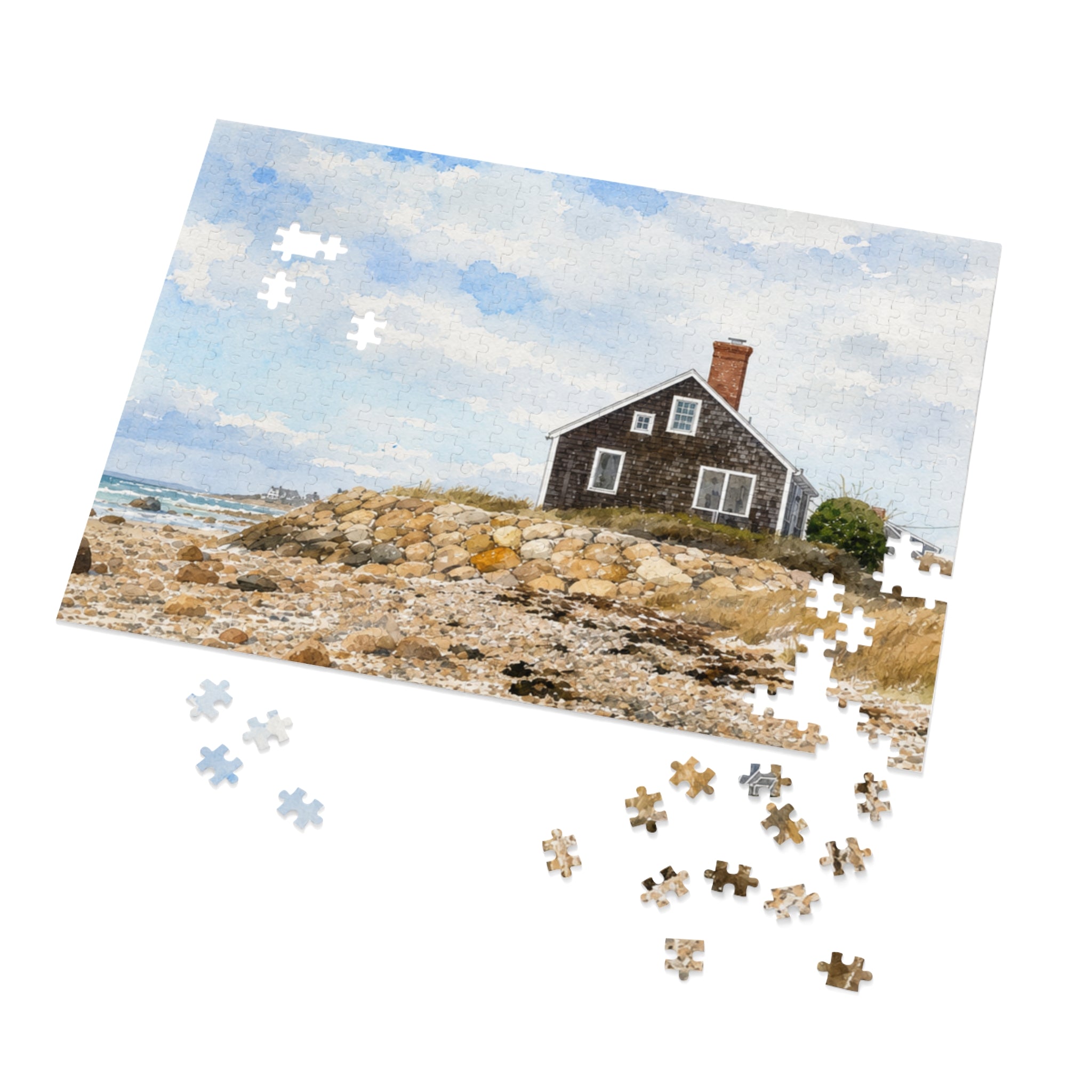 Coastal Cottage Jigsaw Puzzle (Tin Included) — 500-Piece Scenic Puzzle Gift