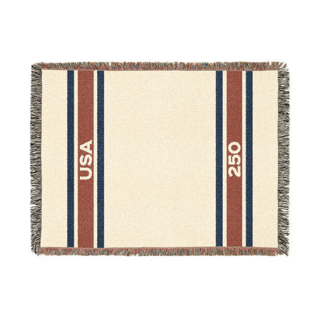 USA 250 Woven Blanket — Striped Southwestern Throw