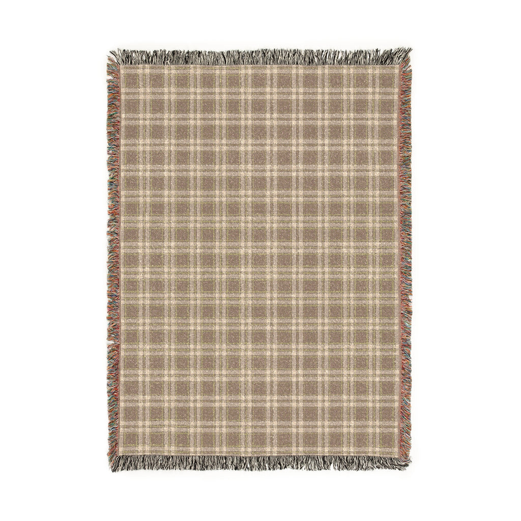 Neutral Cozy Plaid Woven Blanket - Soft Throw for Home Decor