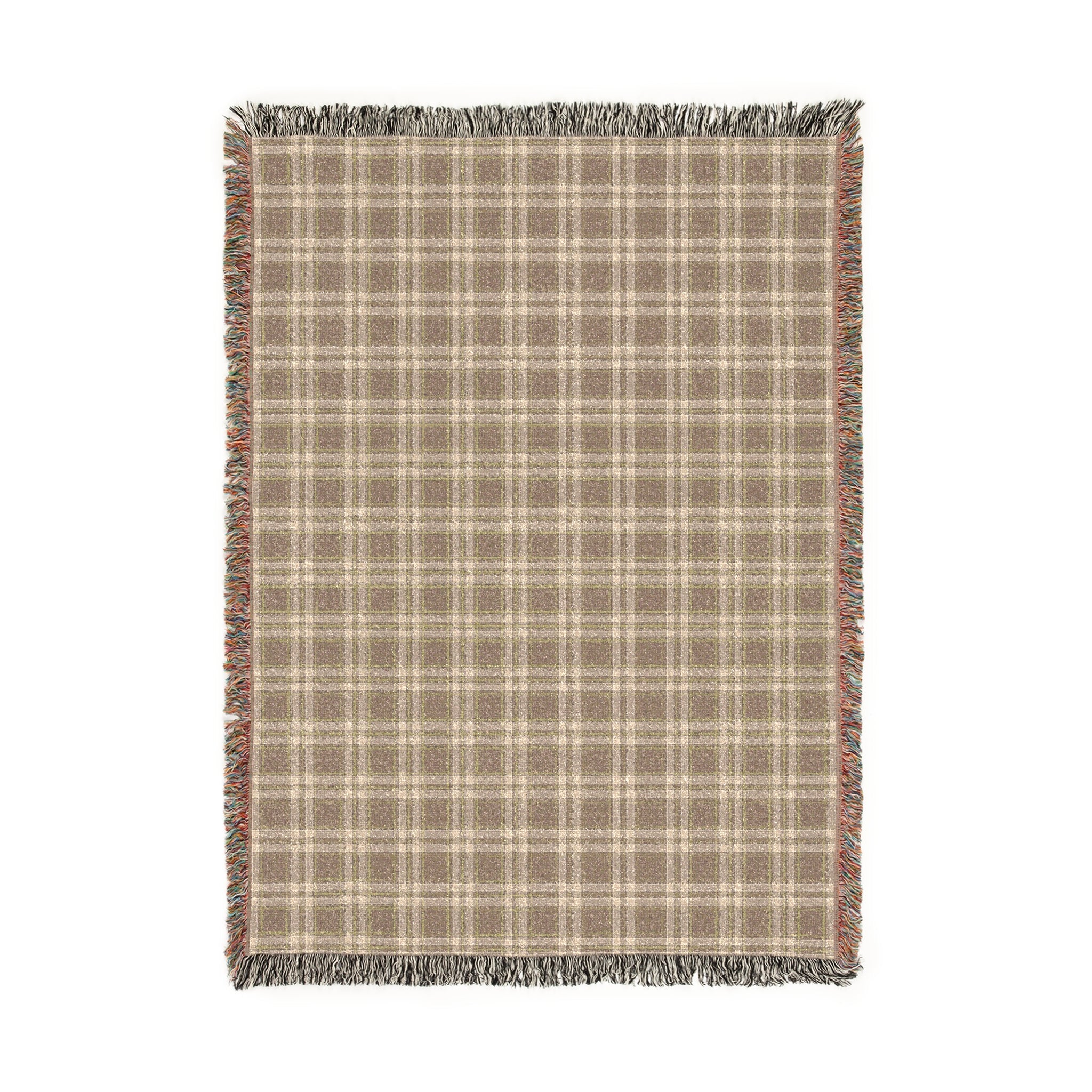 Neutral Cozy Plaid Woven Blanket - Soft Throw for Home Decor