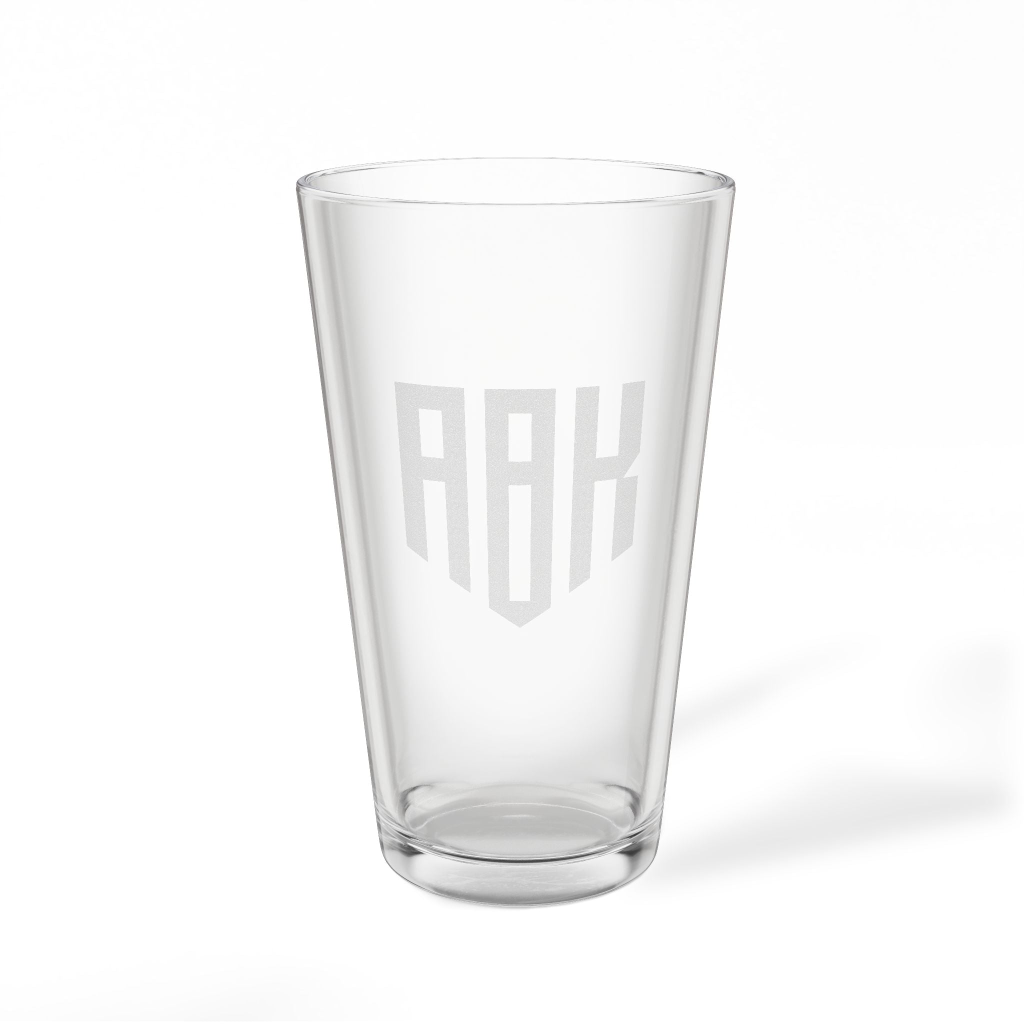 Engraved Shield Monogrammed Pint Glass - Custom Beer Glass