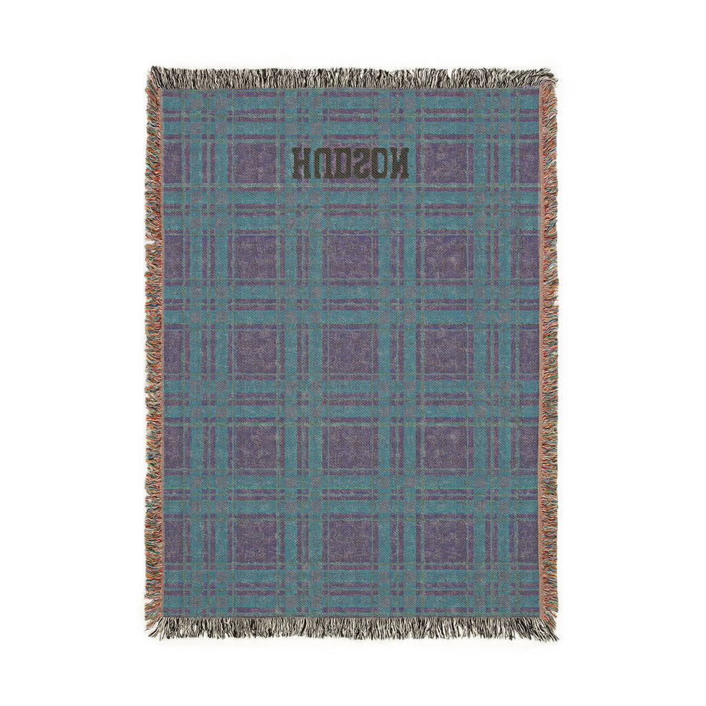 Personalized Plaid Woven Blanket — Custom Name Throw for Cozy Home, Cabin, or Gift