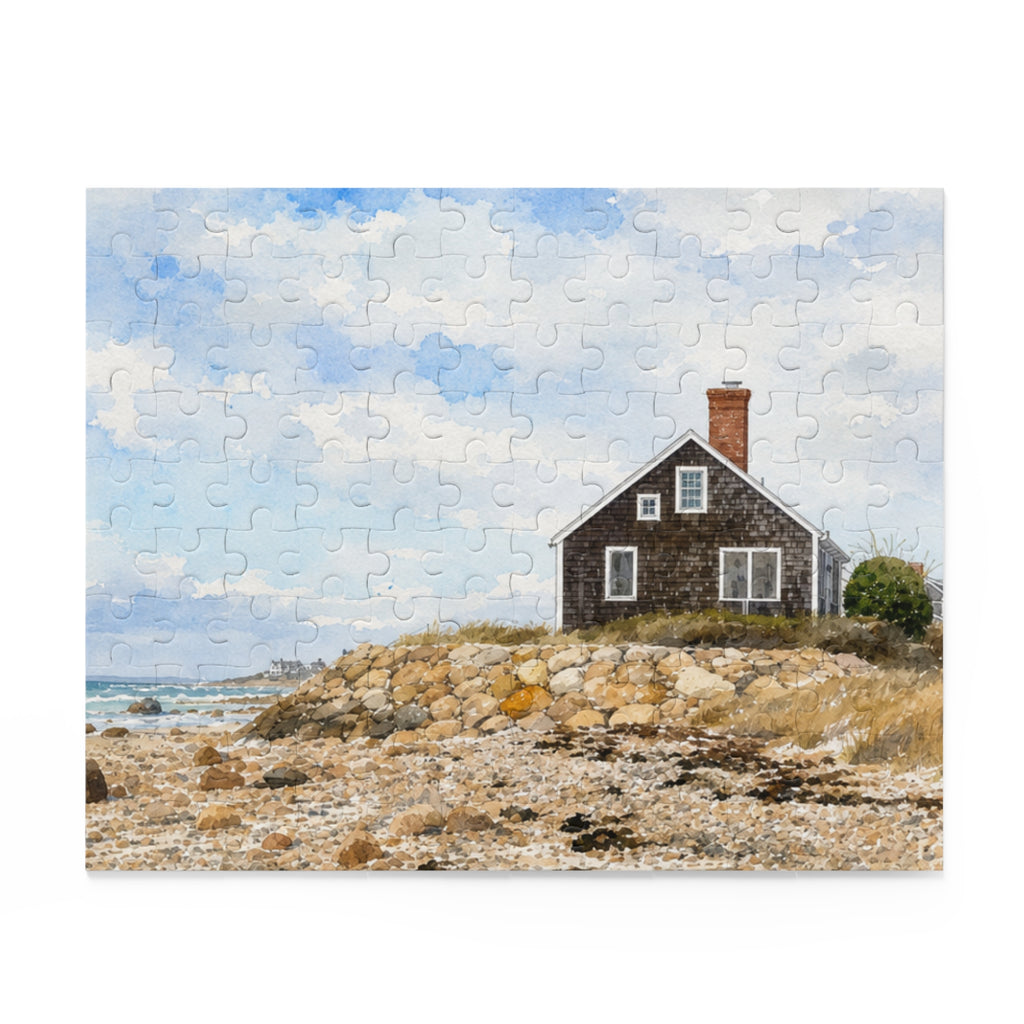 Coastal Cottage Jigsaw Puzzle — Scenic Beach House 120/252/500-Piece