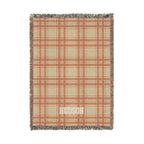 Personalized Plaid Woven Blanket — Custom Name Throw for Cozy Home, Cabin, or Gift