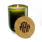The Monogram Hearth Candle — Personalized, Elevated 14oz Scented Candle Bamboo Lid Ecofriendly