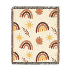 Sunset Leaves Autumn Woven Blanket