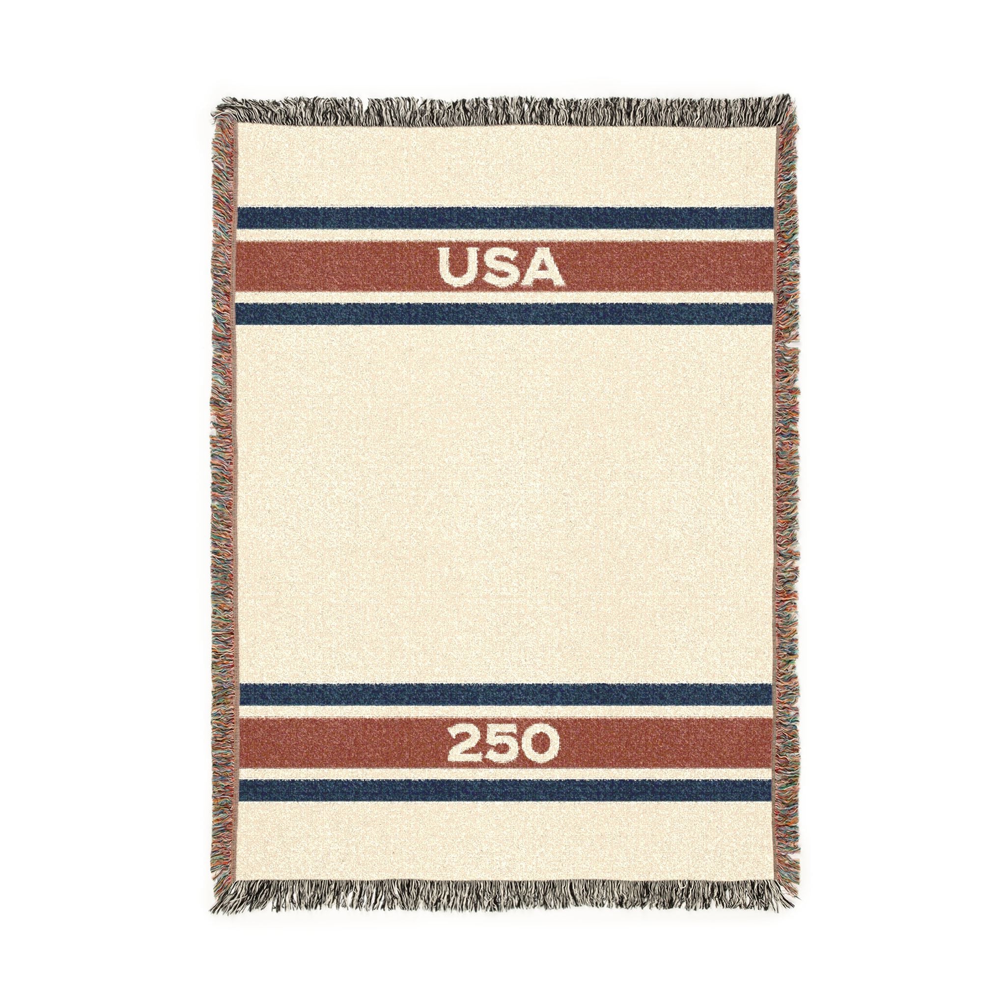 USA 250 Woven Blanket — Striped Southwestern Throw