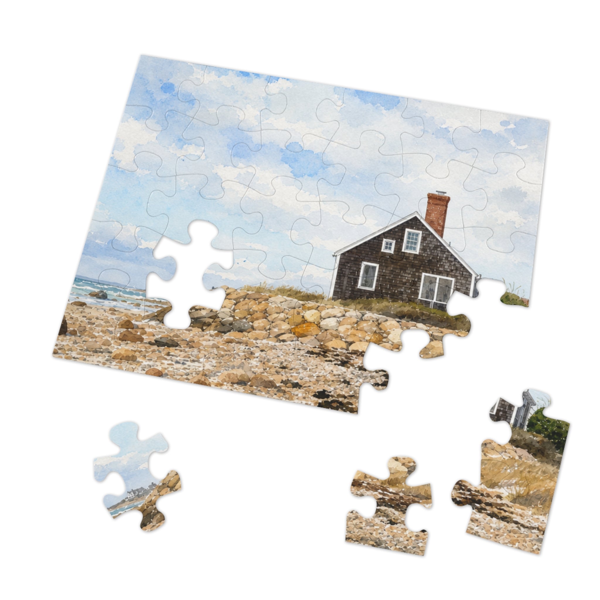 Coastal Cottage Jigsaw Puzzle (Tin Included) — 500-Piece Scenic Puzzle Gift