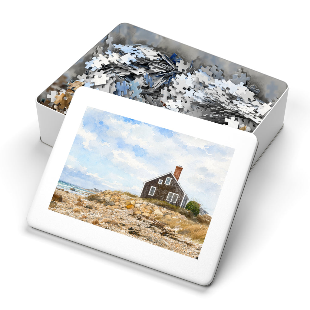 Coastal Cottage Jigsaw Puzzle (Tin Included) — 500-Piece Scenic Puzzle Gift