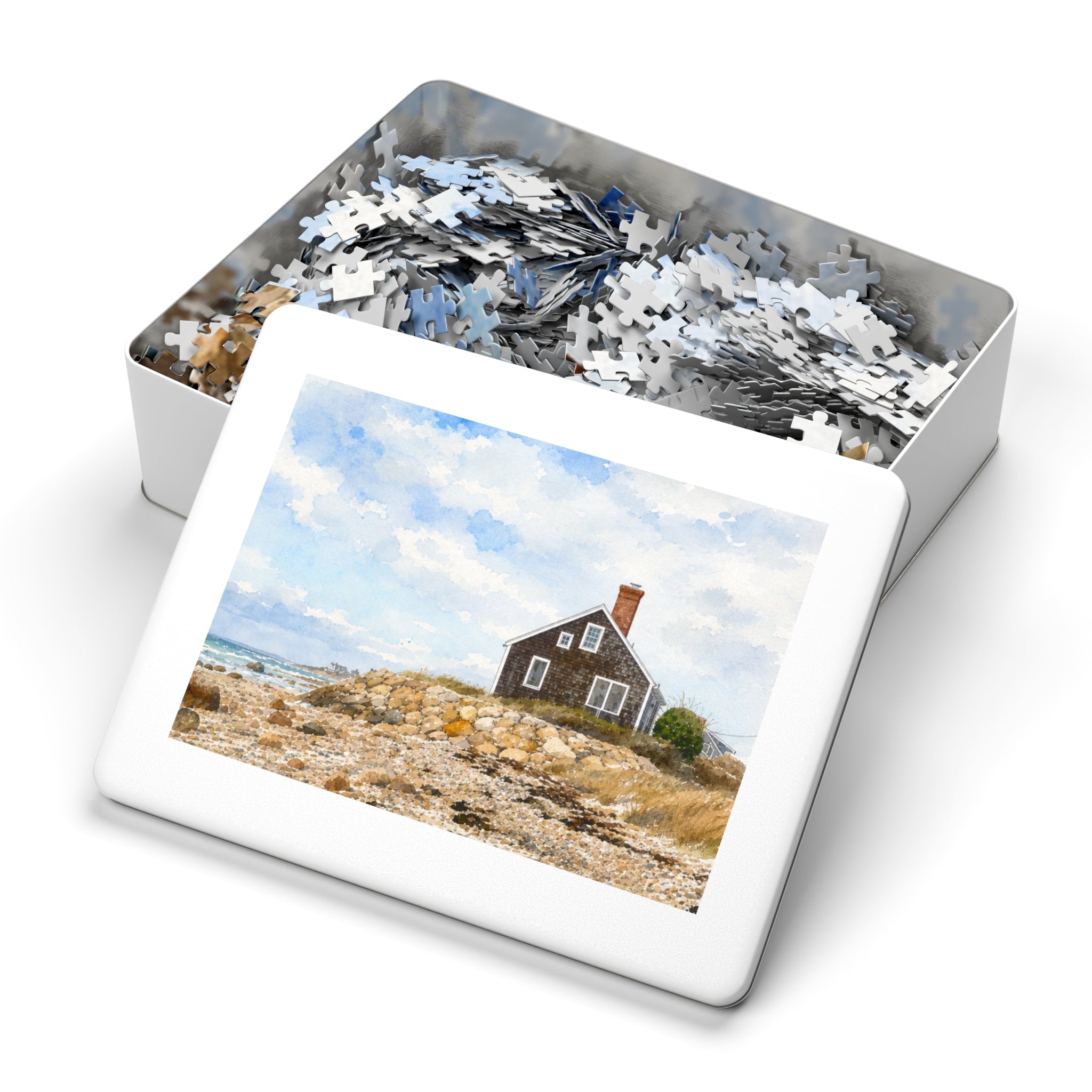 Coastal Cottage Jigsaw Puzzle (Tin Included) — 500-Piece Scenic Puzzle Gift