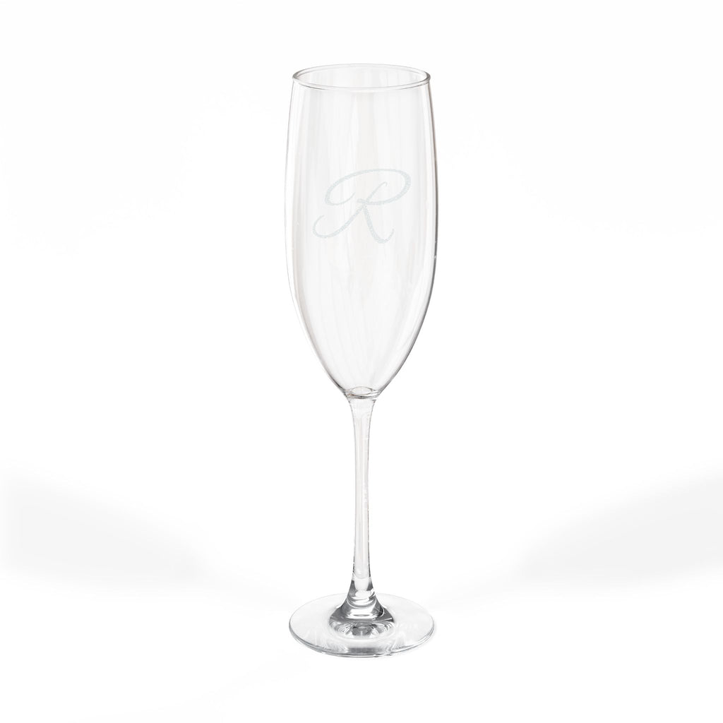 Engraved Champagne Flute — Monogram Initial