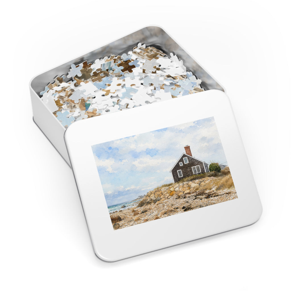 Coastal Cottage Jigsaw Puzzle (Tin Included) — 500-Piece Scenic Puzzle Gift