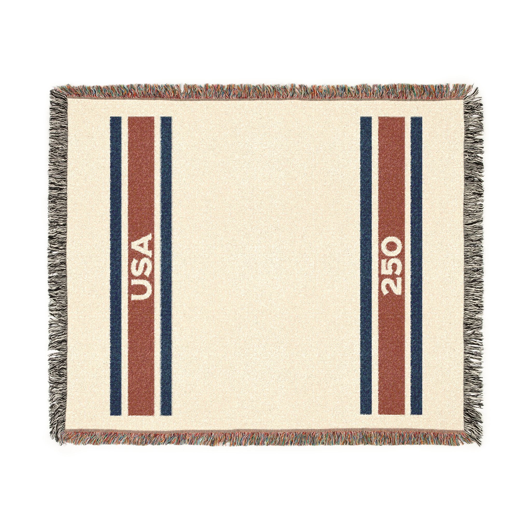 USA 250 Woven Blanket — Striped Southwestern Throw