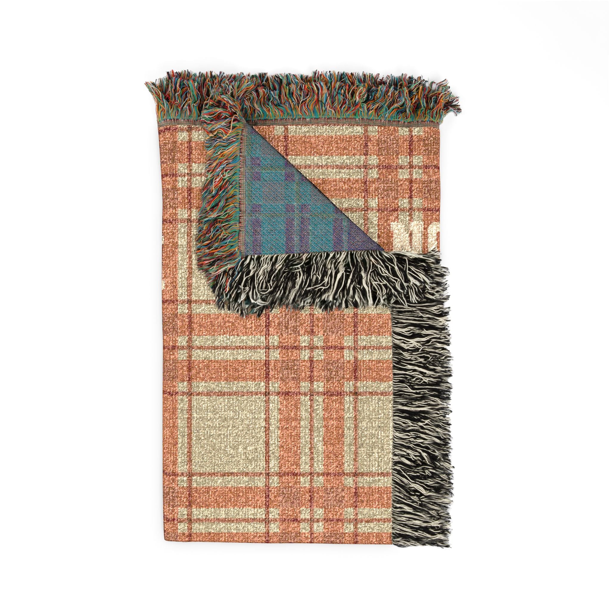 Personalized Plaid Woven Blanket — Custom Name Throw for Cozy Home, Cabin, or Gift