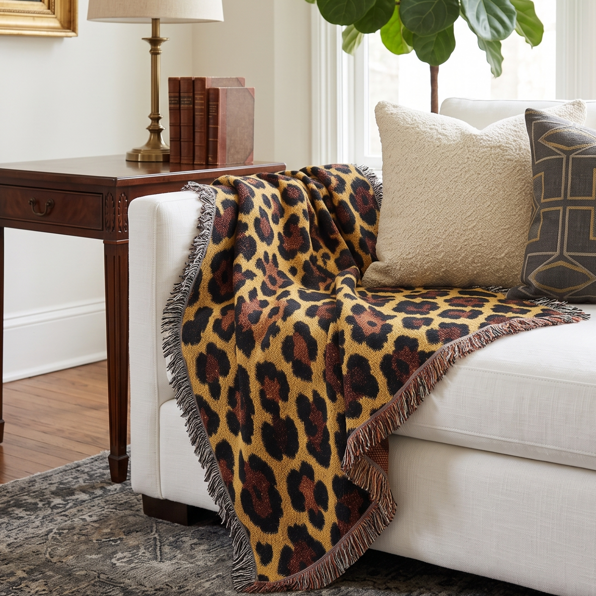 The Classic Leopard Woven Blanket