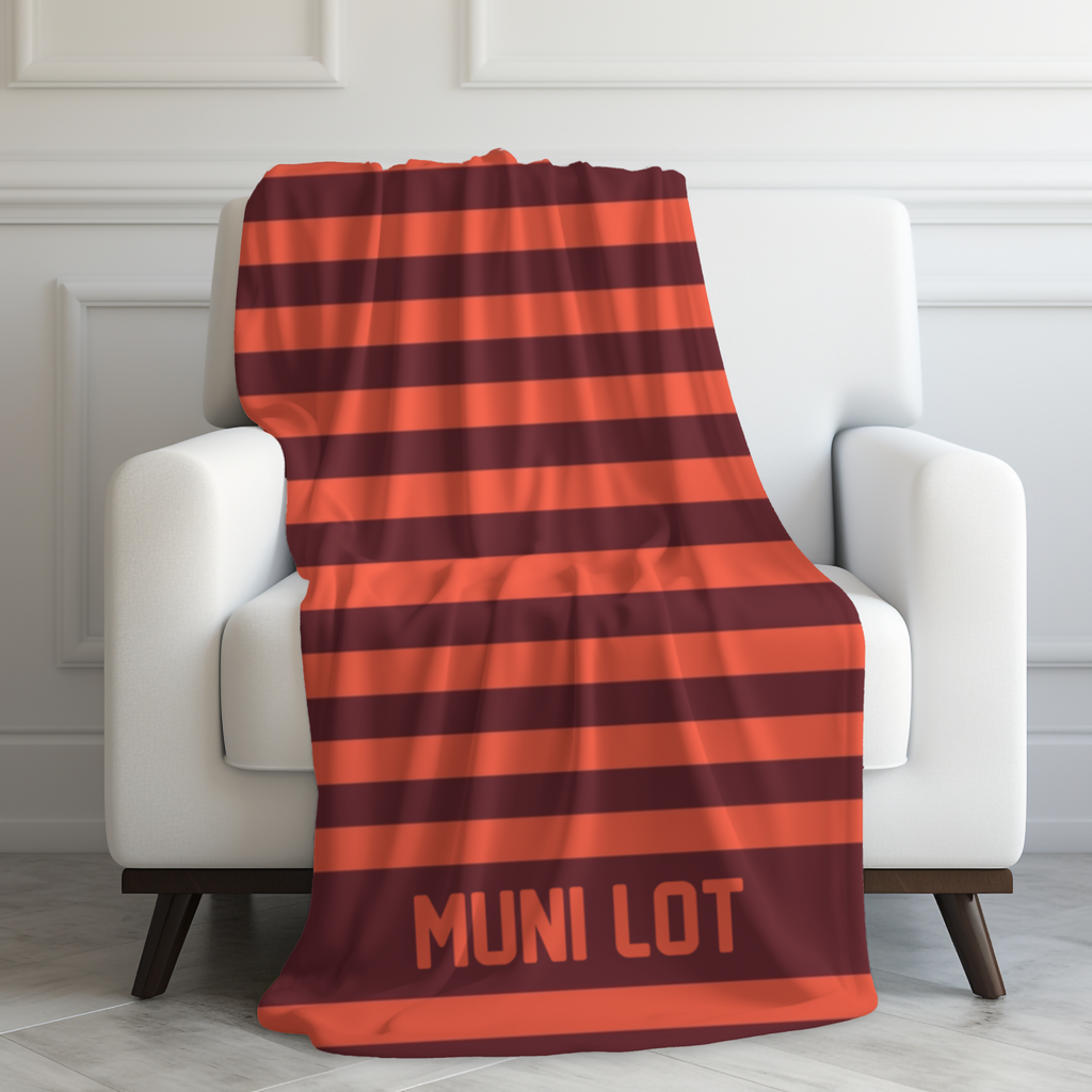 Personalized Striped Sports Sherpa Fleece Blanket