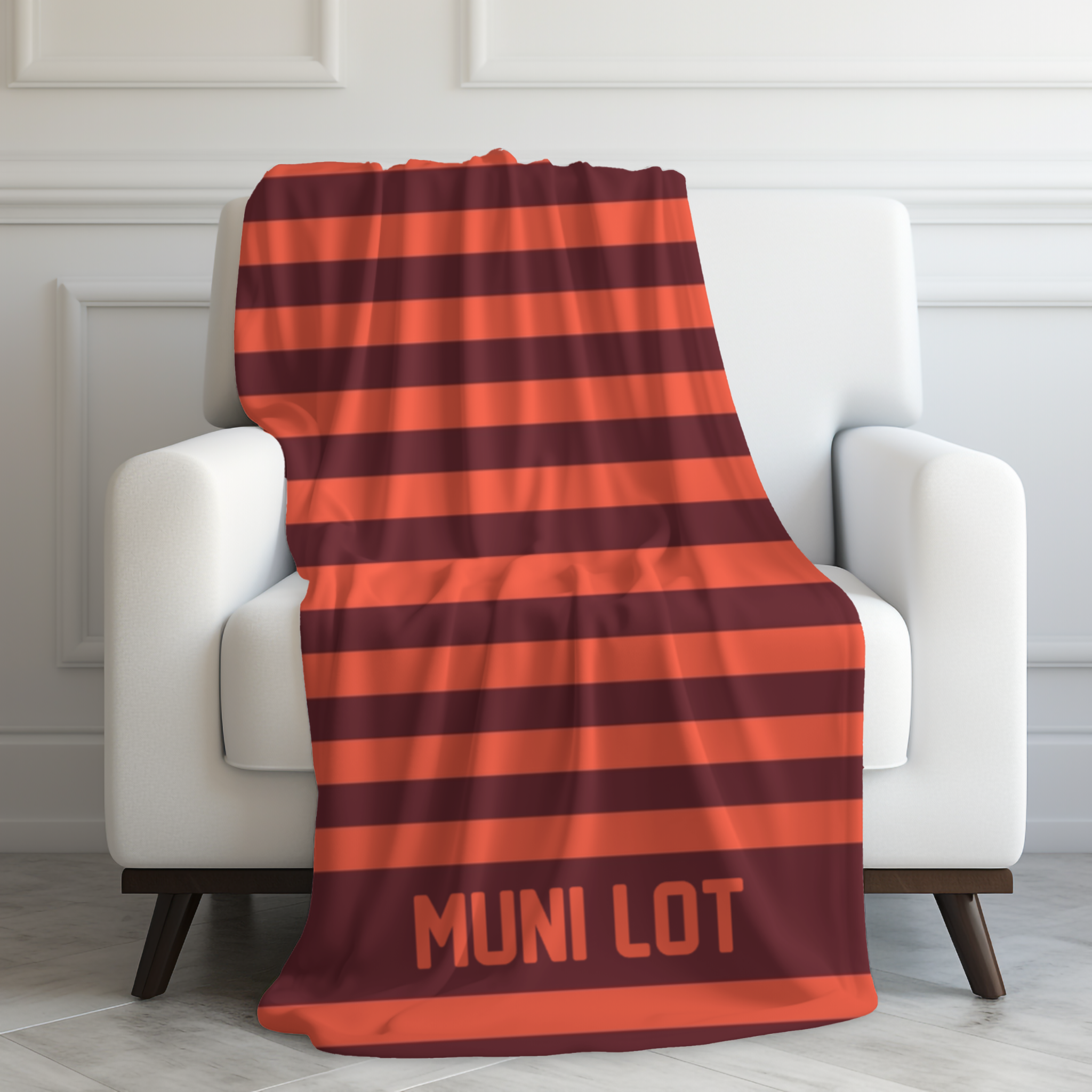 Personalized Striped Sports Sherpa Fleece Blanket