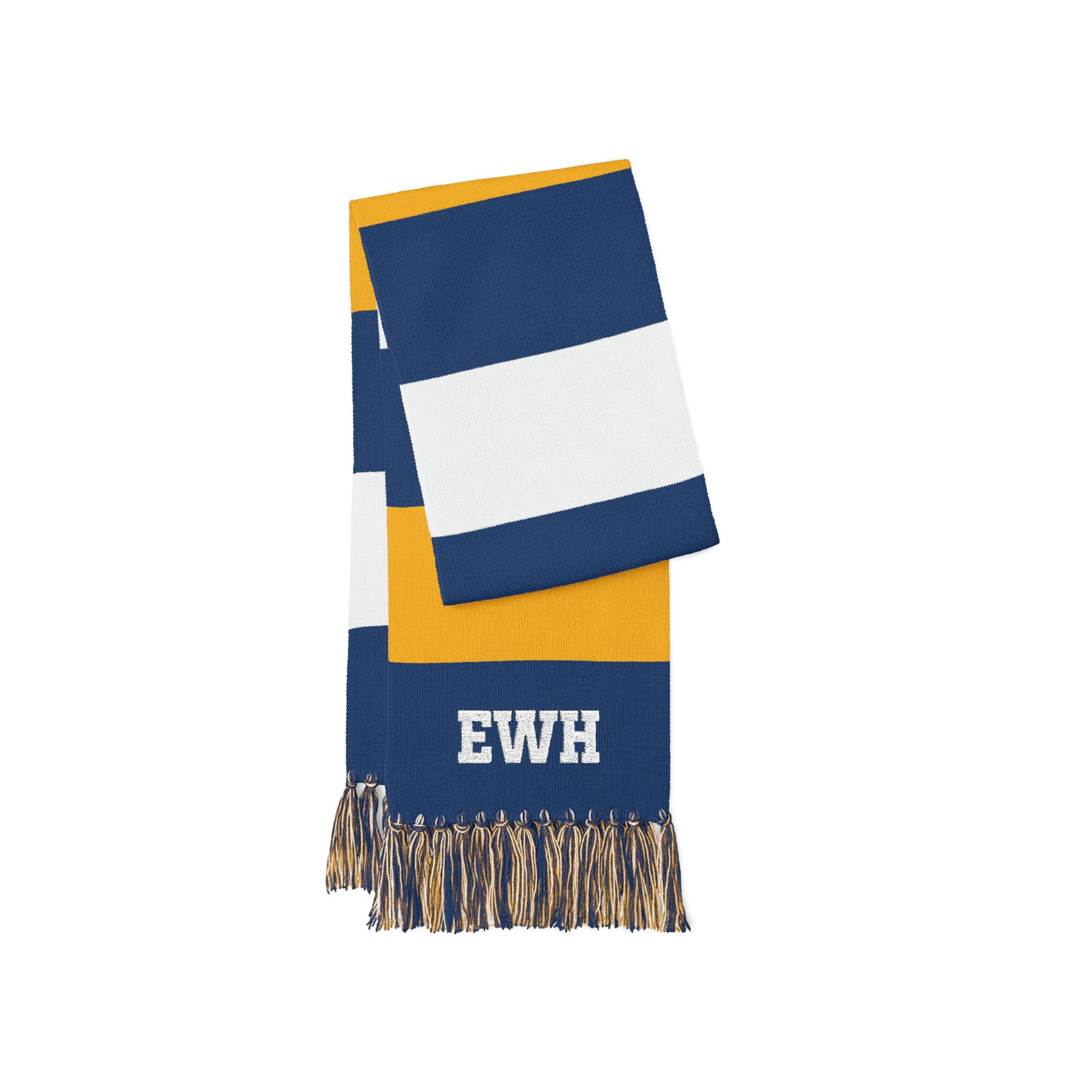 Embroidered Striped Spectator Scarf — Custom Monogram Team Gameday Scarf